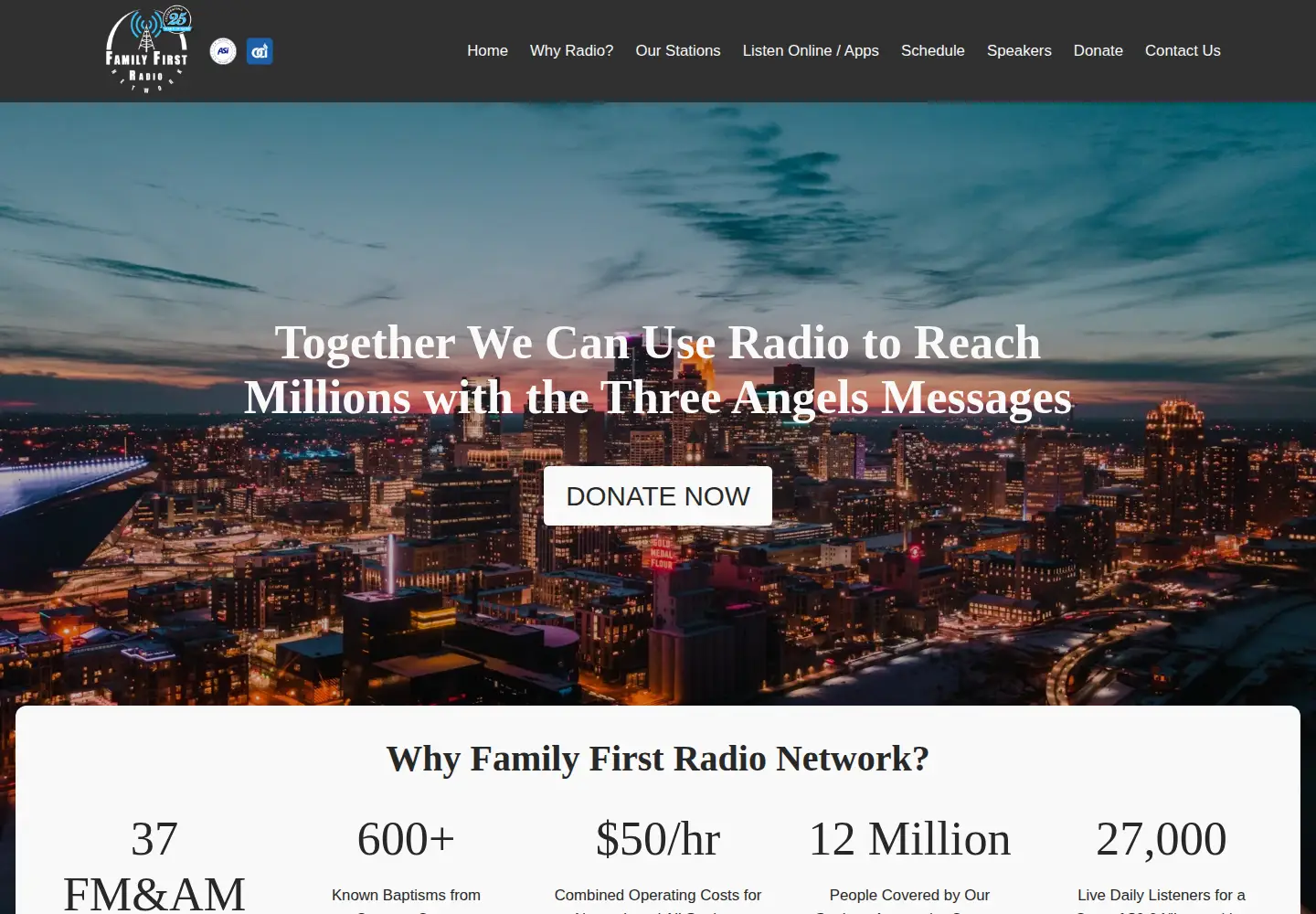Screenshot of familyfirstradio.net