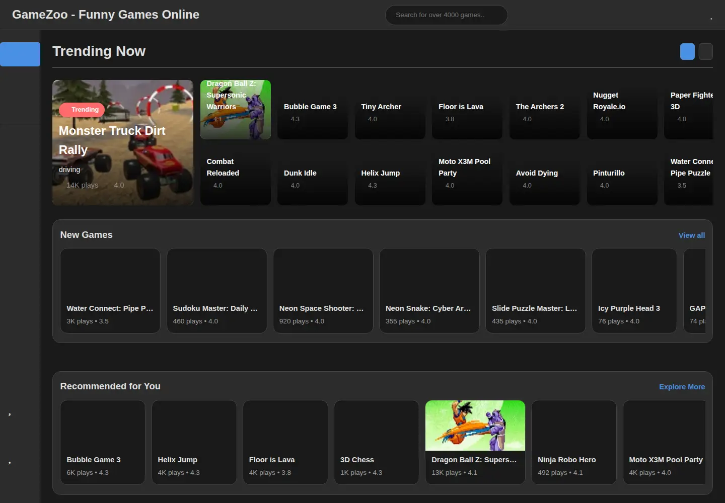 Screenshot of gamezoo.net