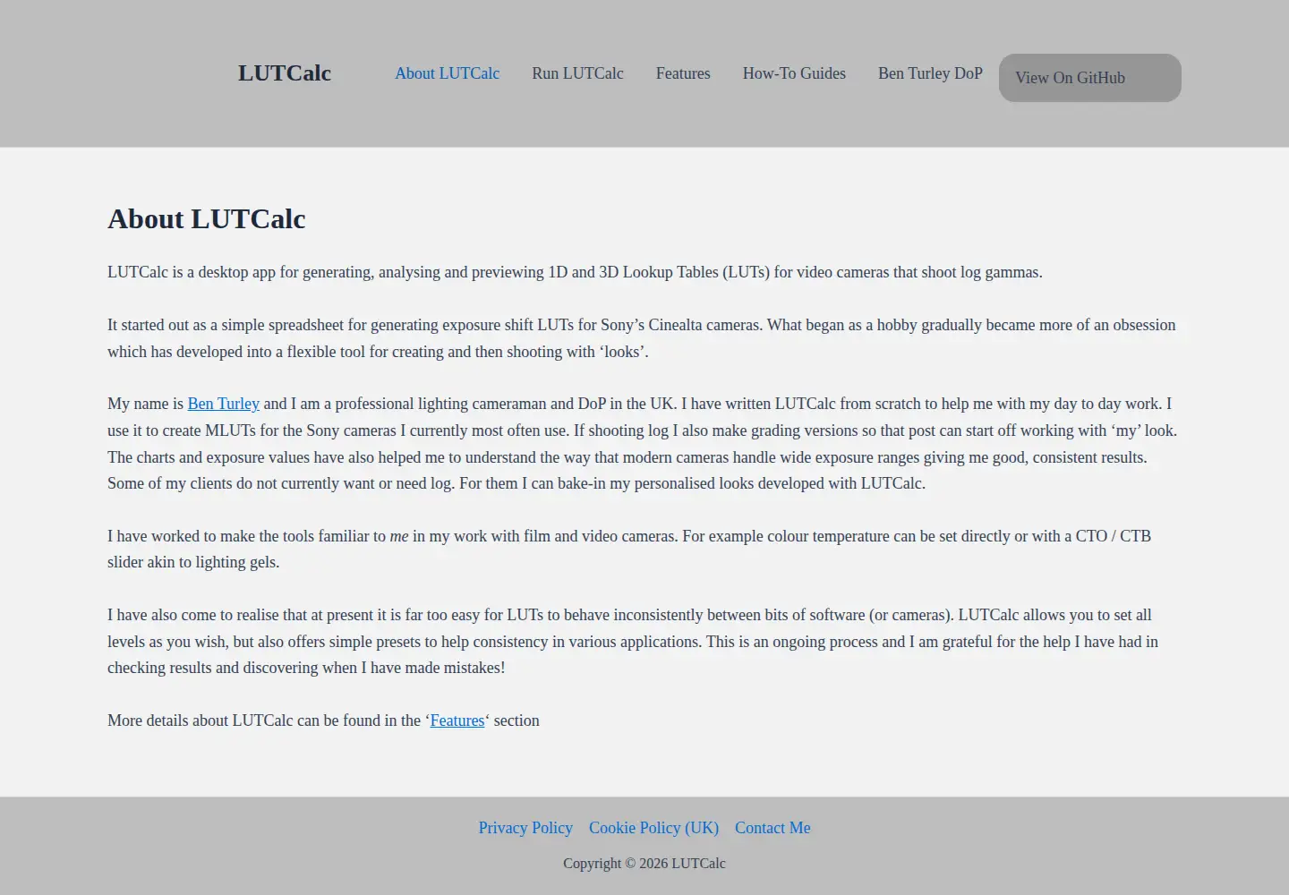 Captured homepage of lutcalc.net in the current scan