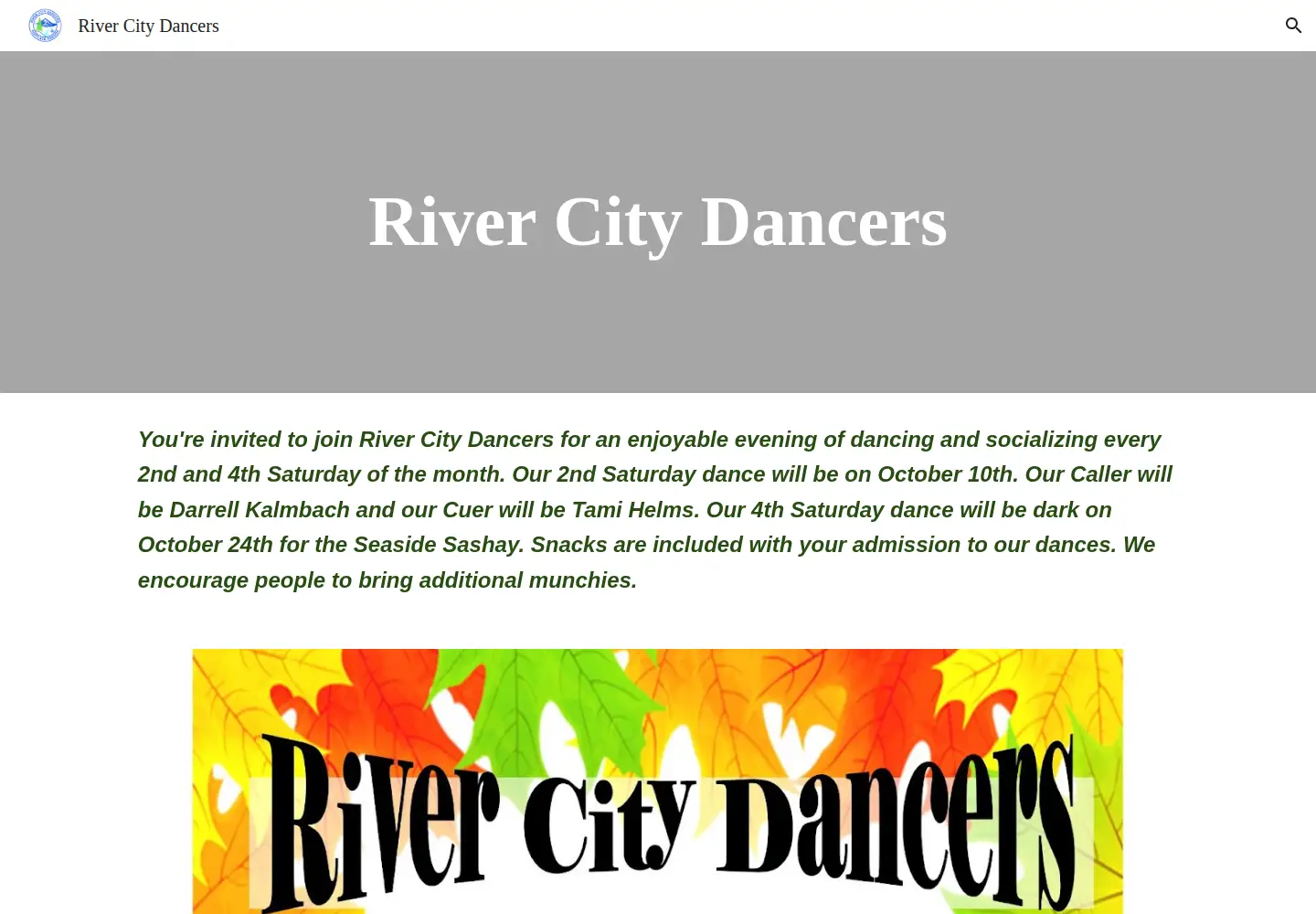 Screenshot of rivercitydancers.net