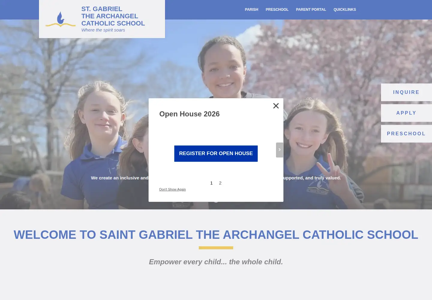 Screenshot of stgabrielcatholicschool.net