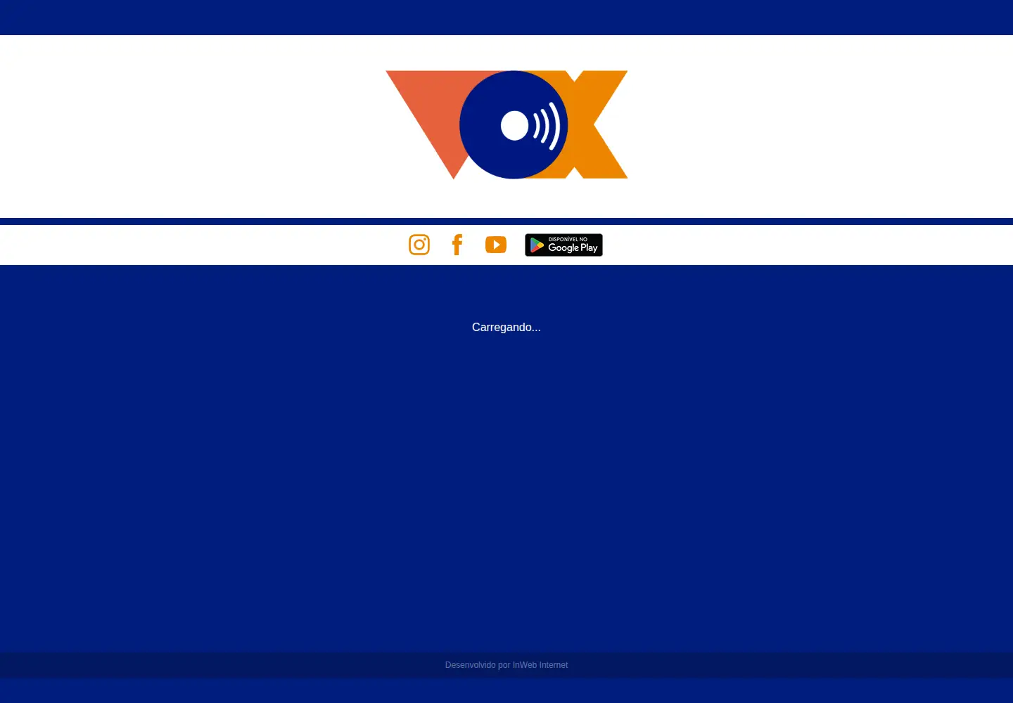Captured homepage of voxfm.net in the current scan
