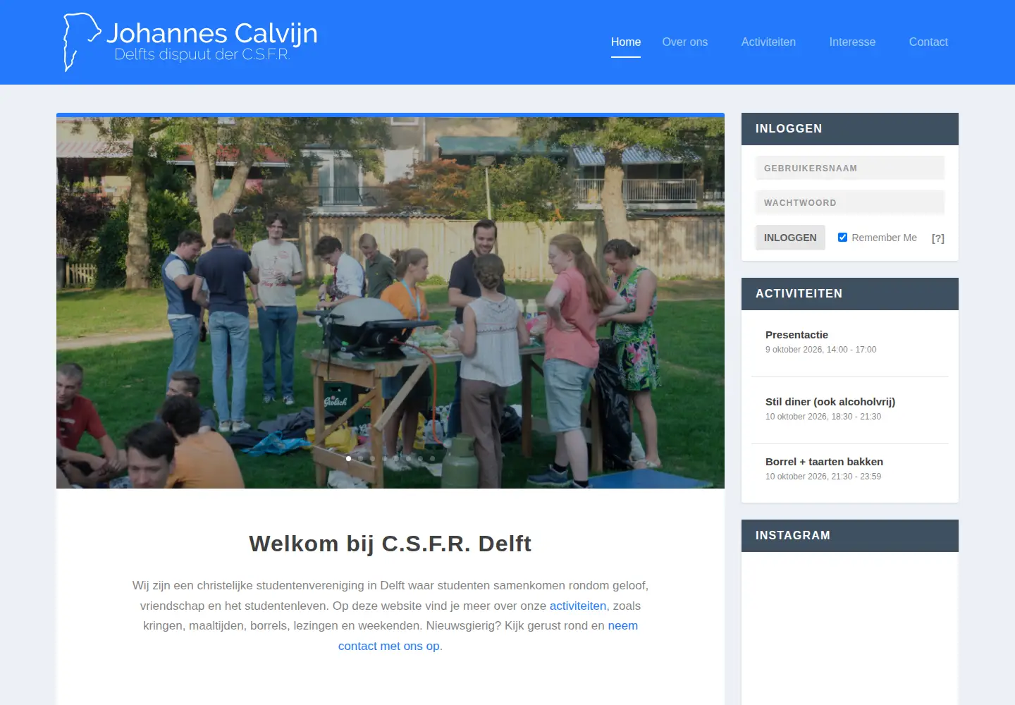 Captured homepage of csfr-delft.nl in the current scan