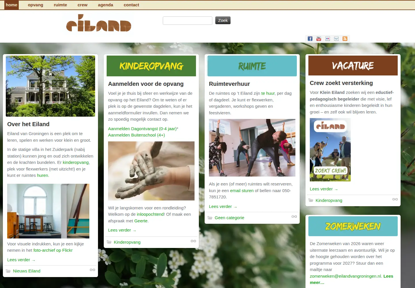 Captured homepage of eilandvangroningen.nl in the current scan