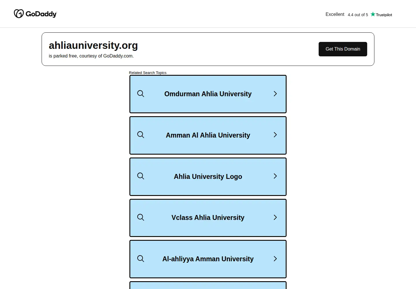 Captured homepage of ahliauniversity.org in the current scan