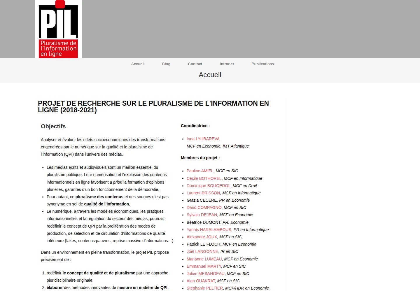 Captured homepage of anr-pil.org in the current scan