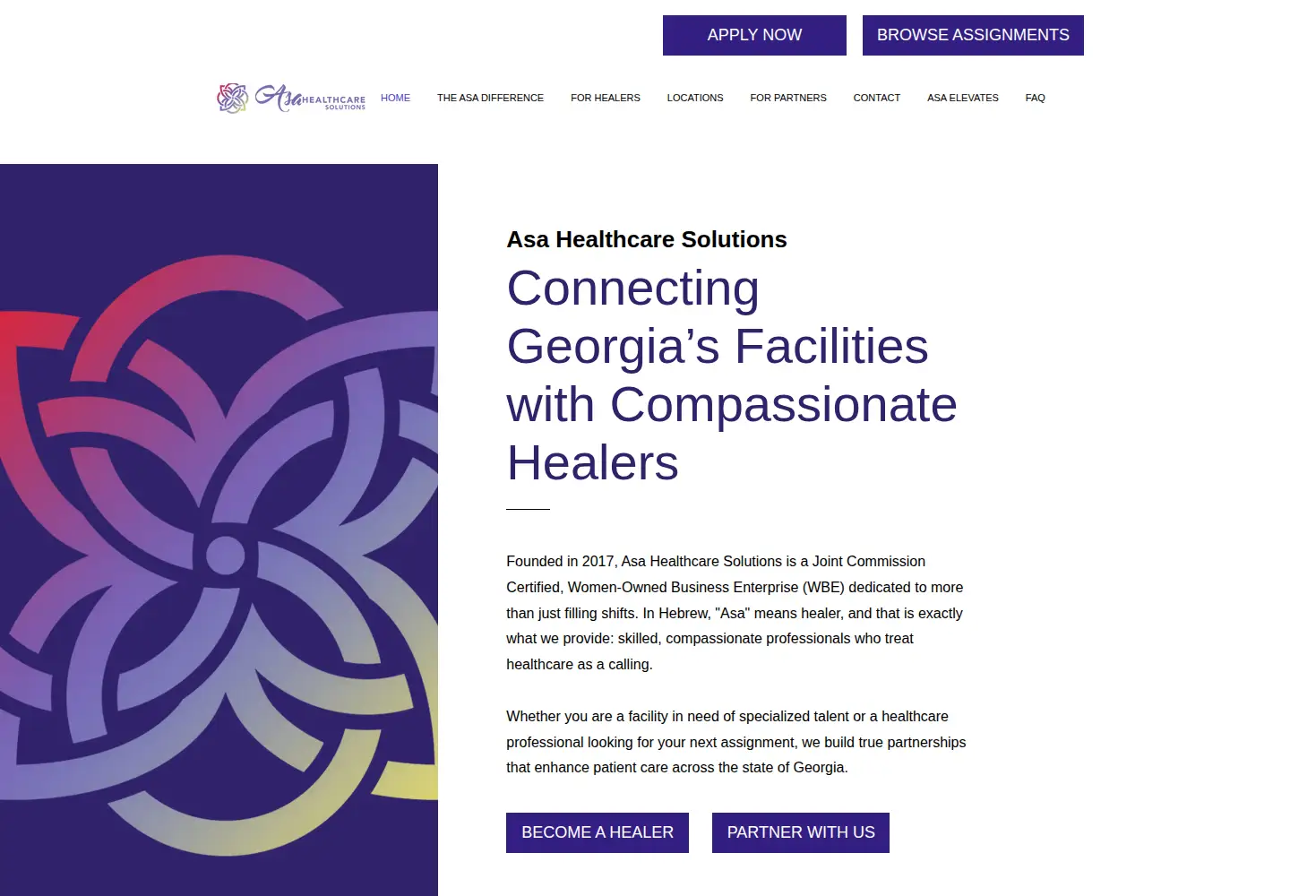 Screenshot of asahealthcaresolutions.org