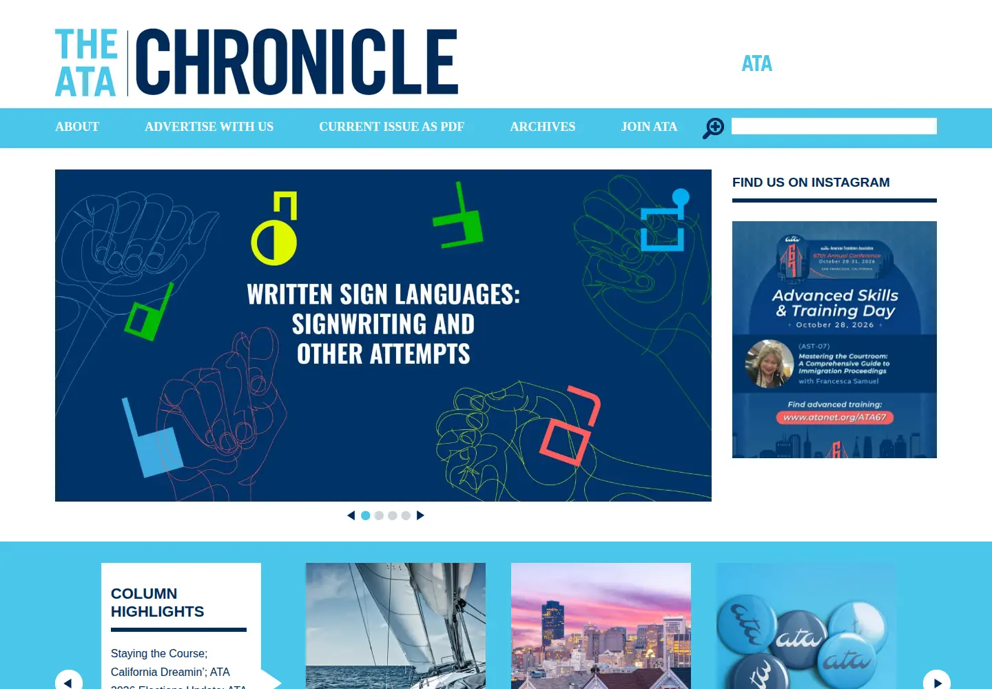 Screenshot of ata-chronicle.org