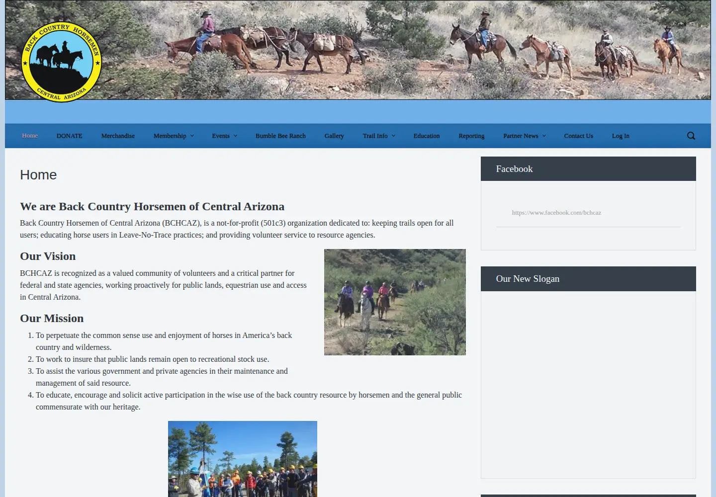 Captured homepage of bchcaz.org in the current scan