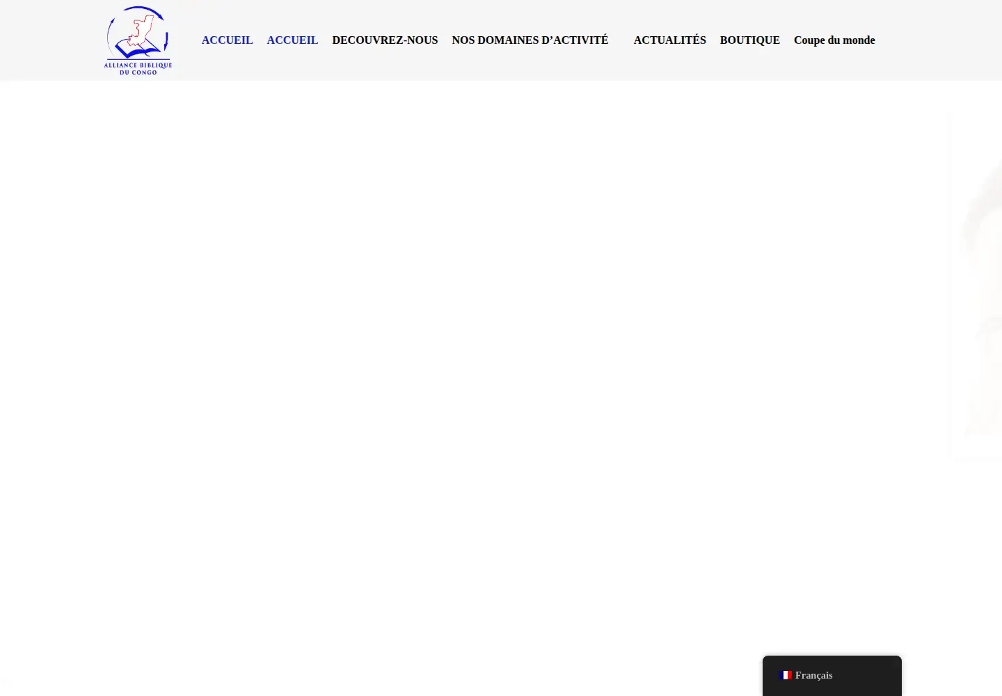 Screenshot of biblesociety-congo.org