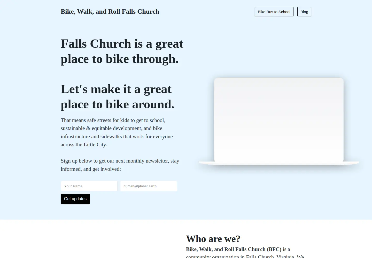 Screenshot of bikefallschurch.org