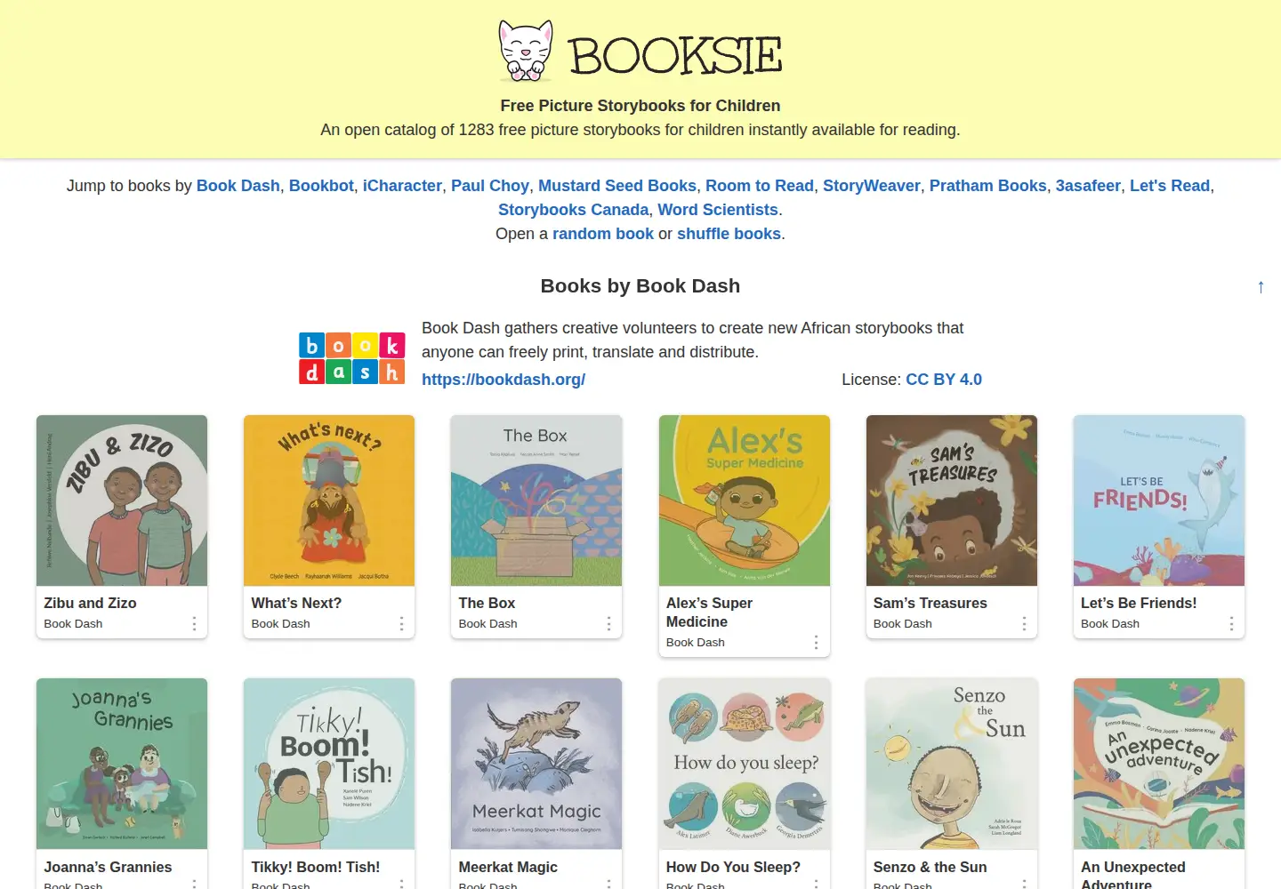 Captured homepage of booksie.org in the current scan