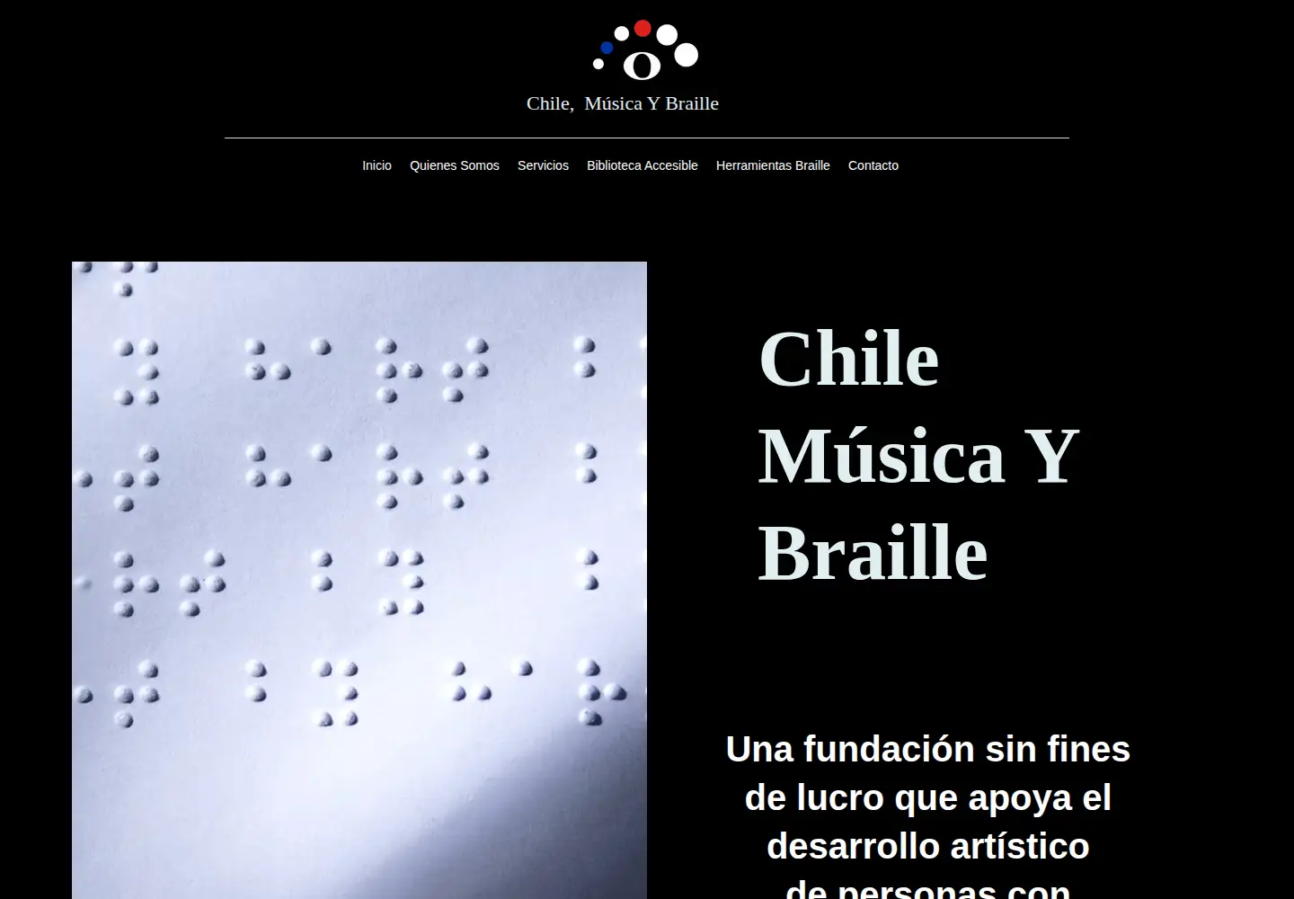 Captured homepage of chilemusicaybraille.org in the current scan
