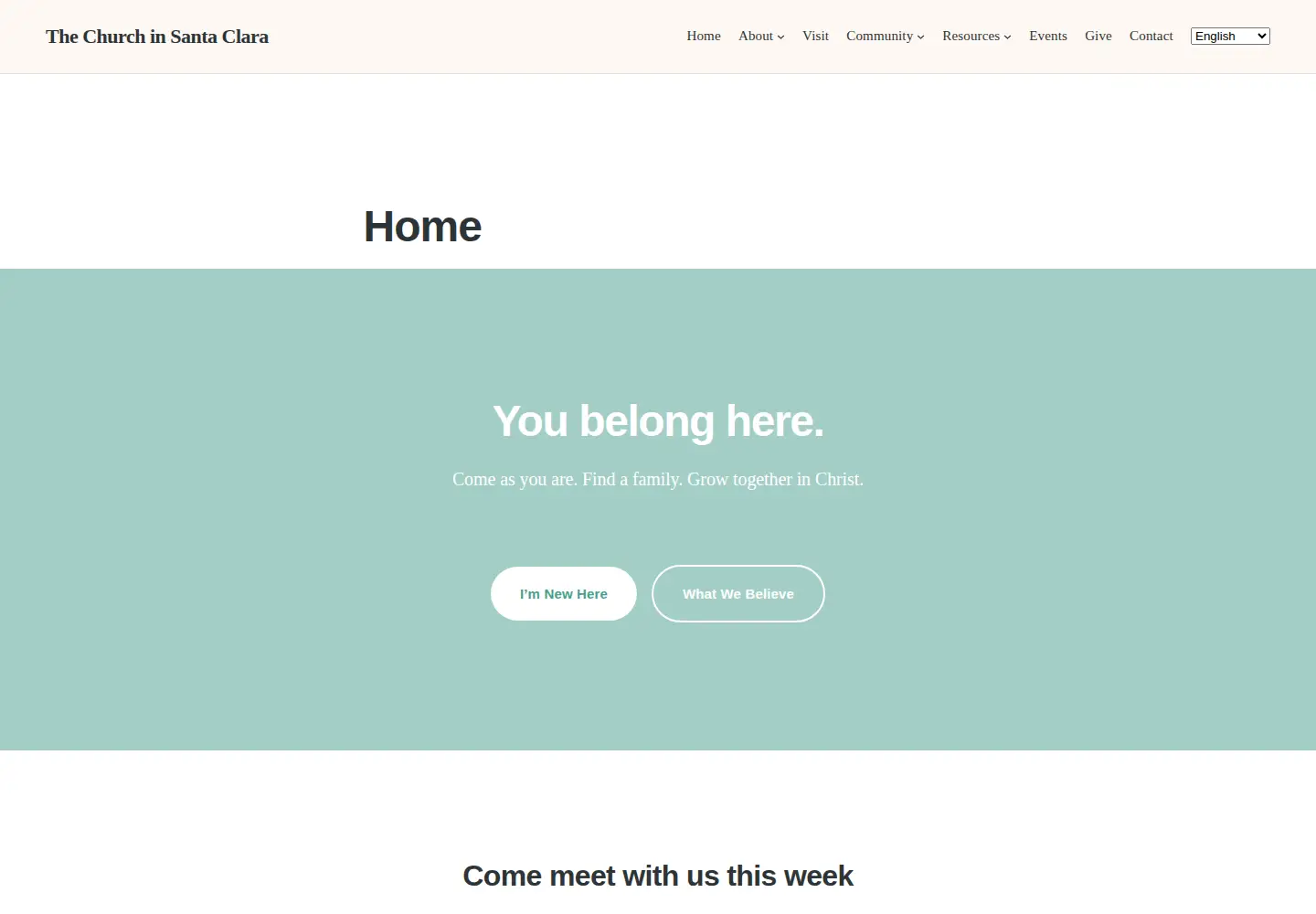 Screenshot of churchinsantaclara.org