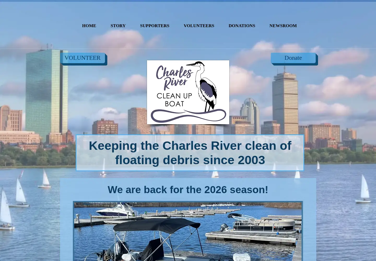 Captured homepage of cleanupboat.org in the current scan