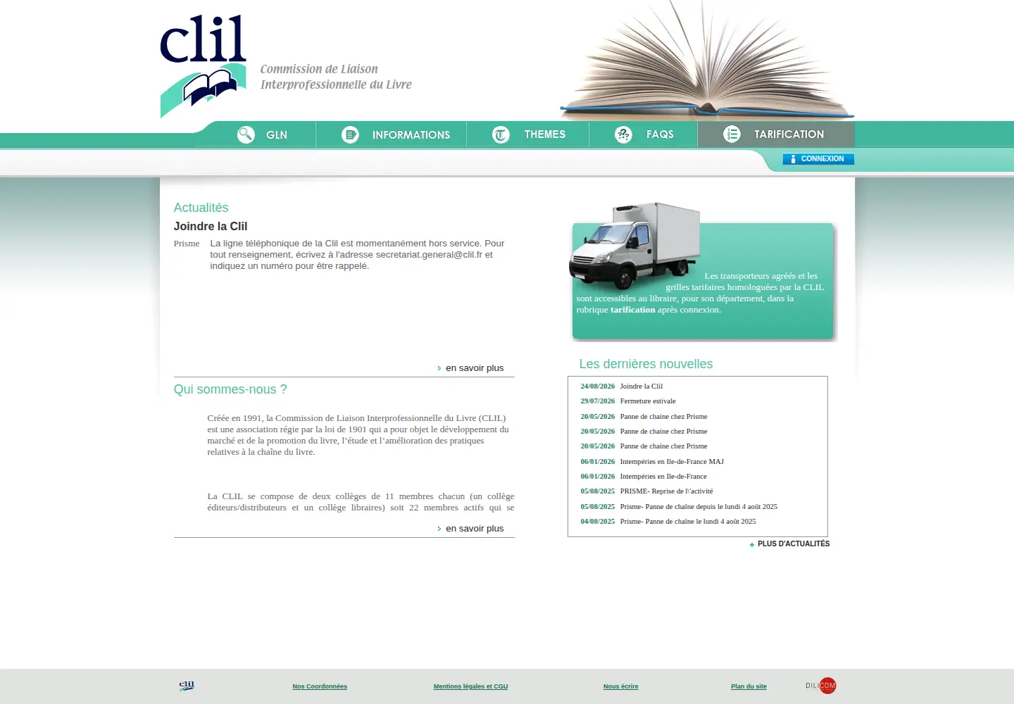 Captured homepage of clil.org in the current scan