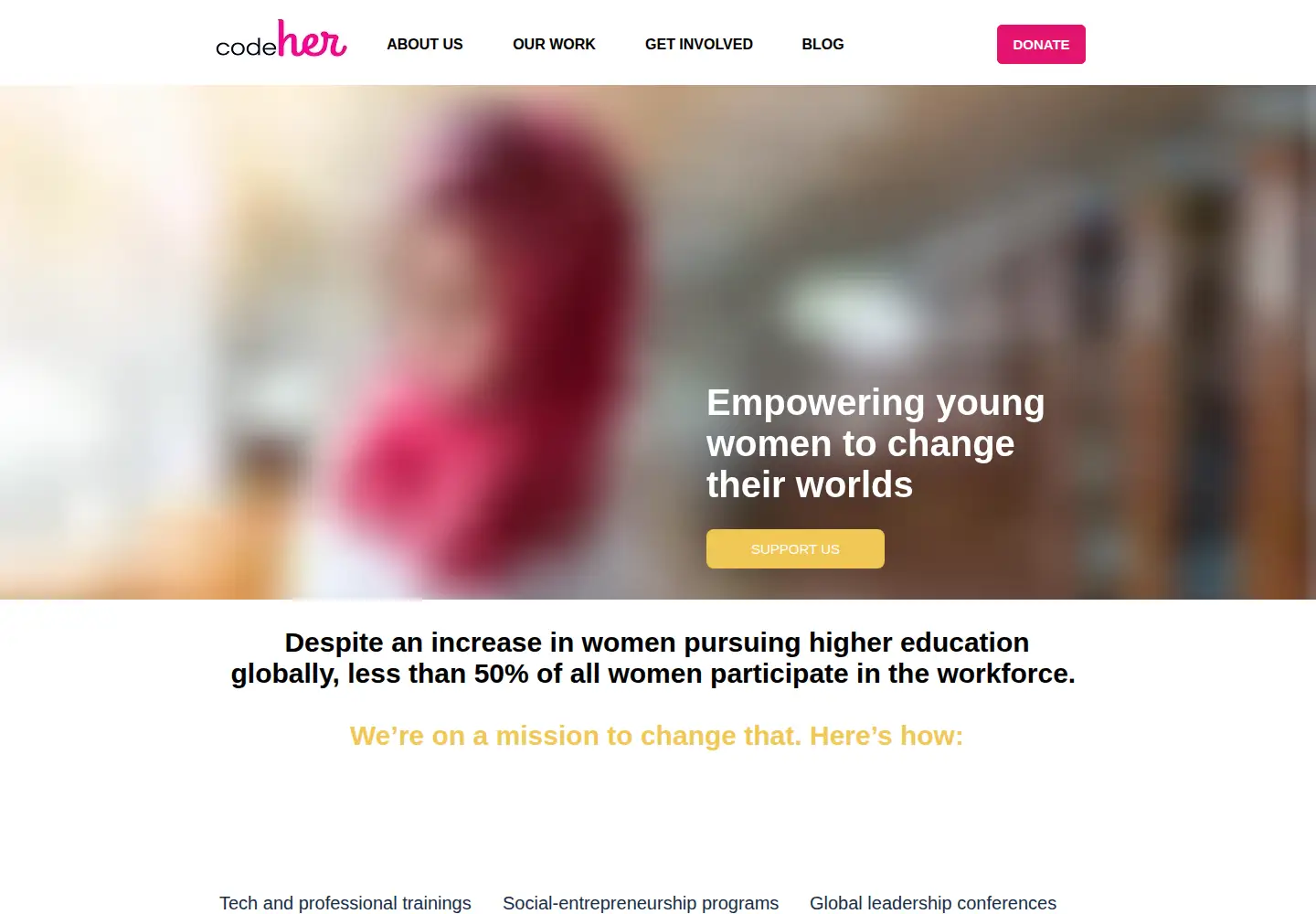 Screenshot of codehergirls.org