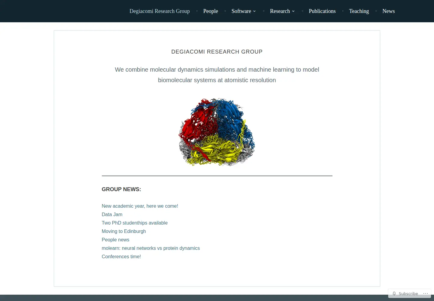 Screenshot of degiacomi.org