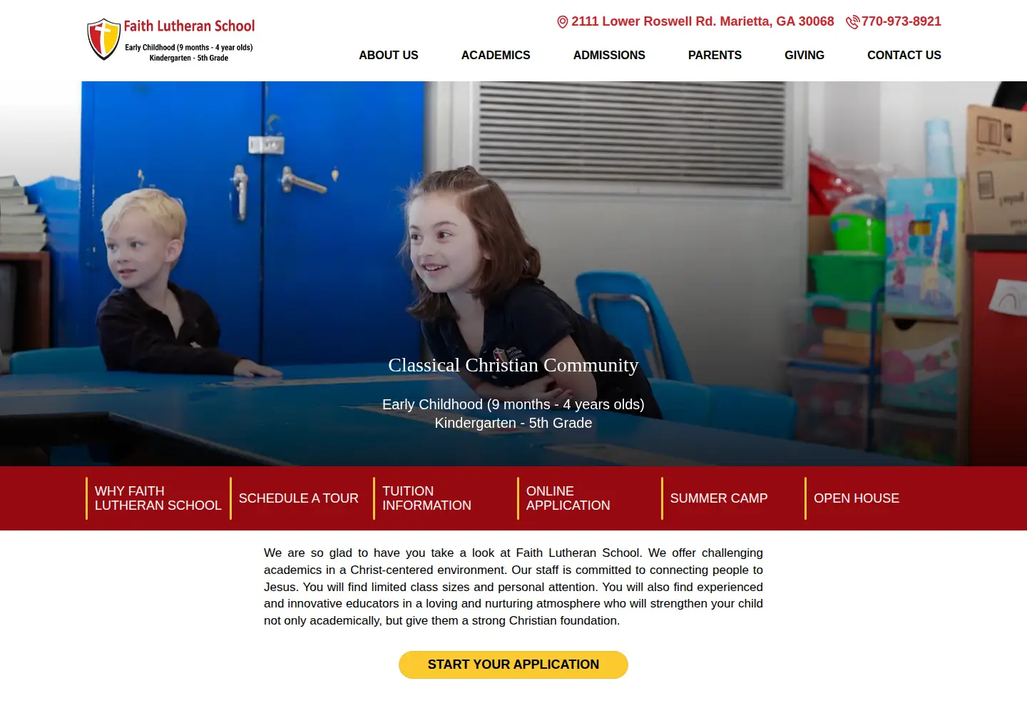 Screenshot of faithmarietta.org