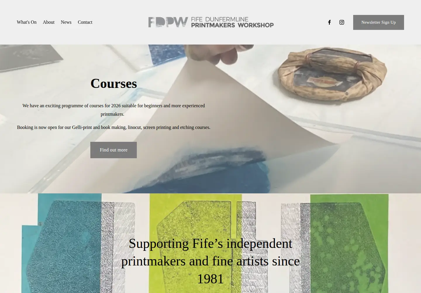 Captured homepage of fifedunfermlineprintmakers.org in the current scan