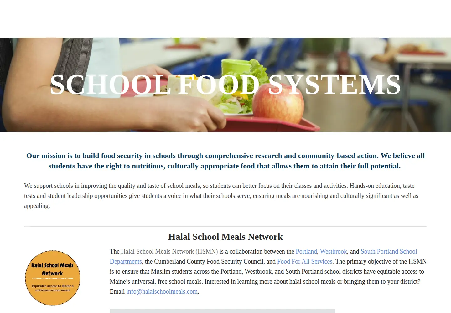 Captured homepage of foodfuelslearning.org in the current scan