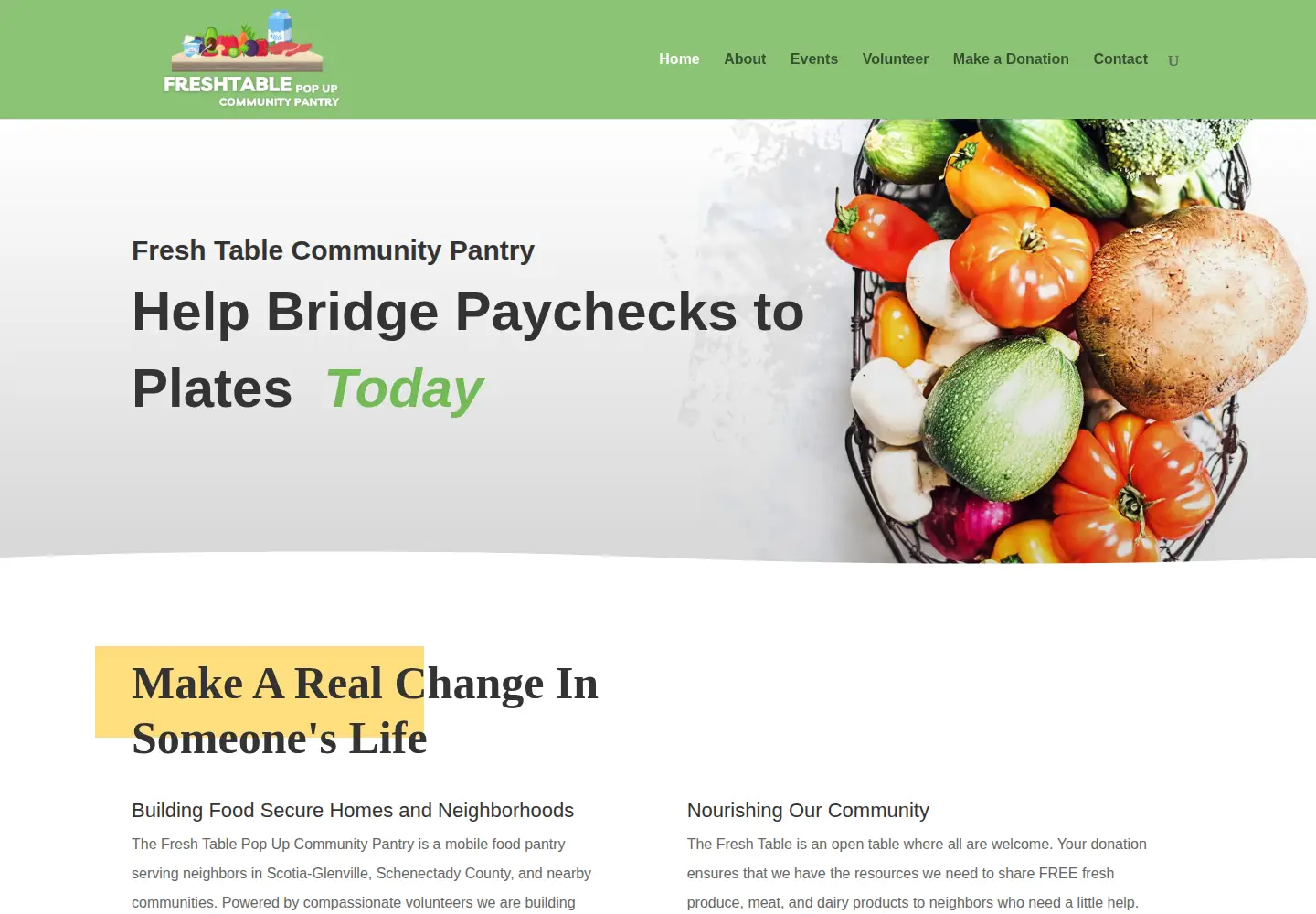Screenshot of freshtable.org