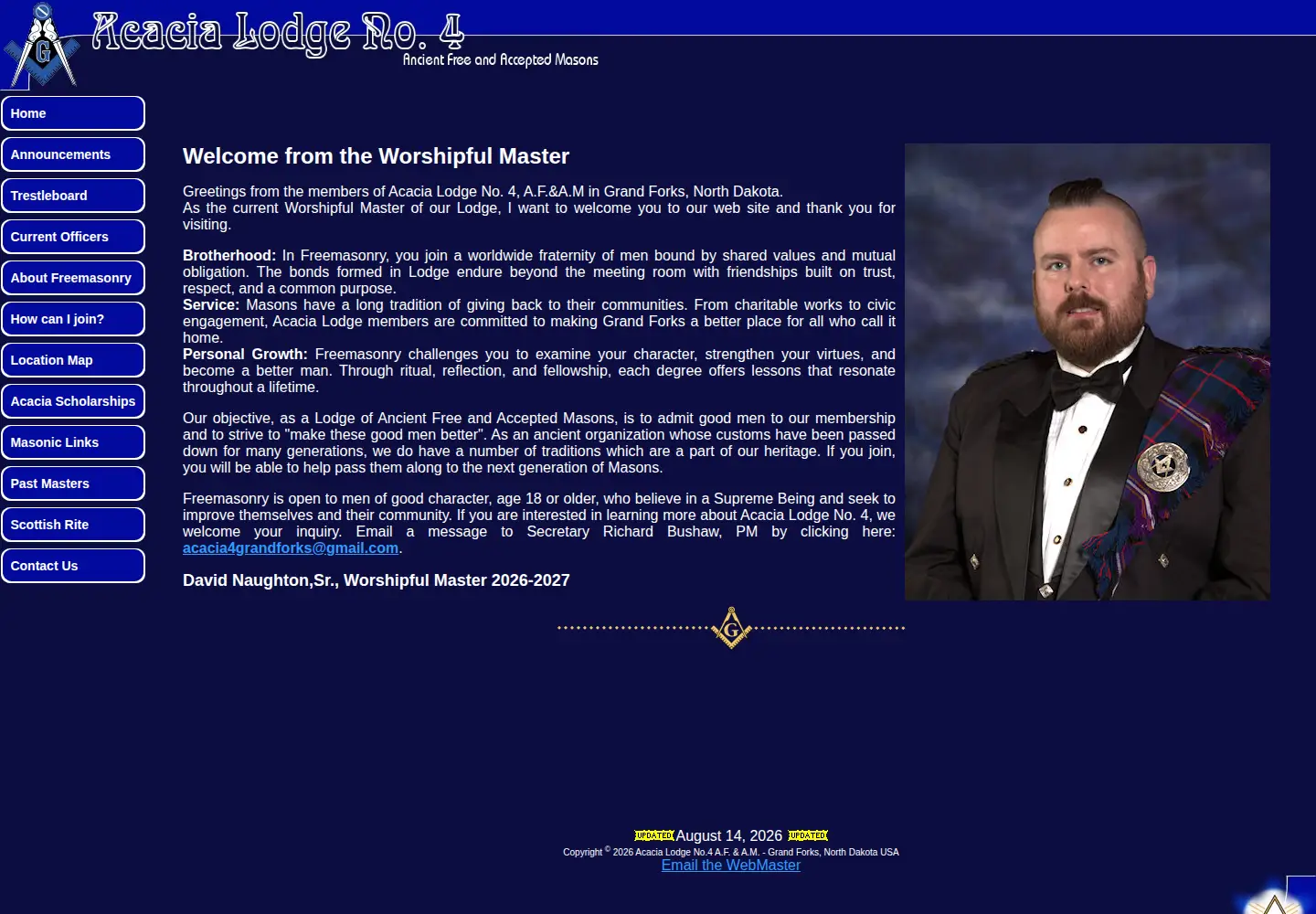 Screenshot of gfmasons.org
