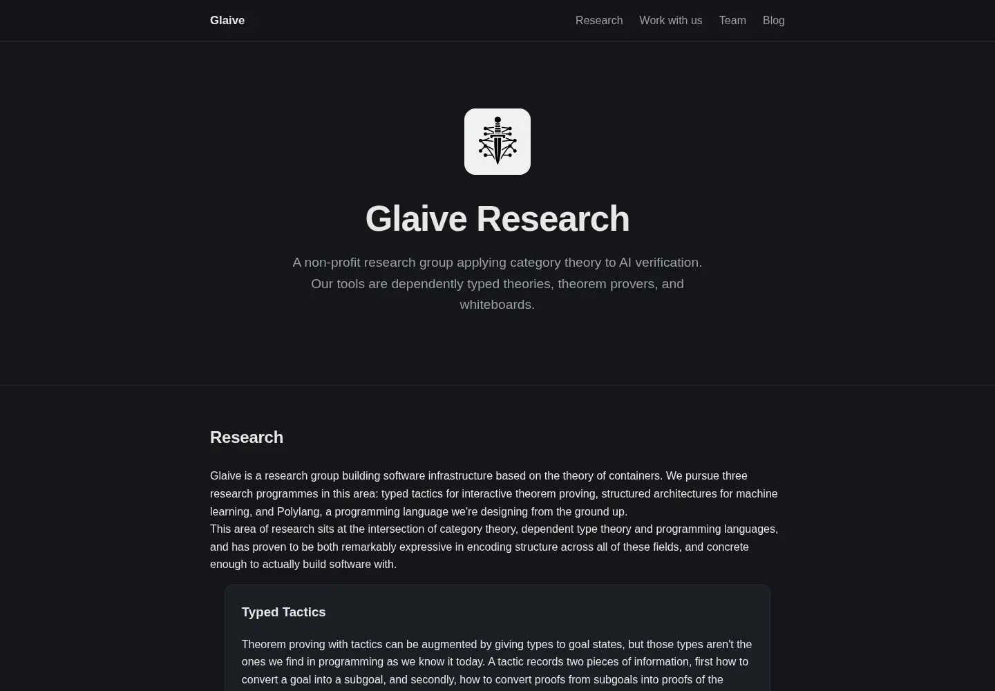Screenshot of glaive-research.org