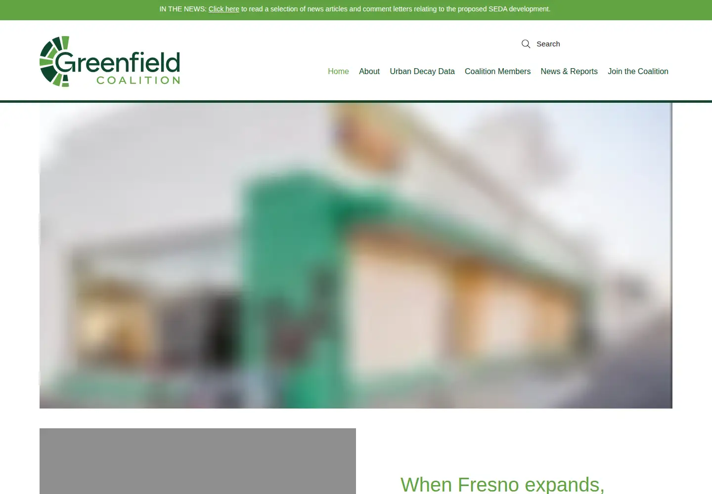 Screenshot of greenfieldcoalition.org