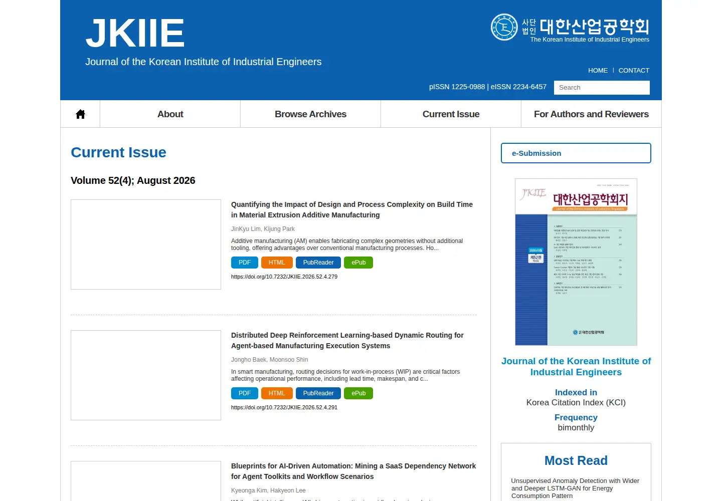 Captured homepage of jkiie.org in the current scan