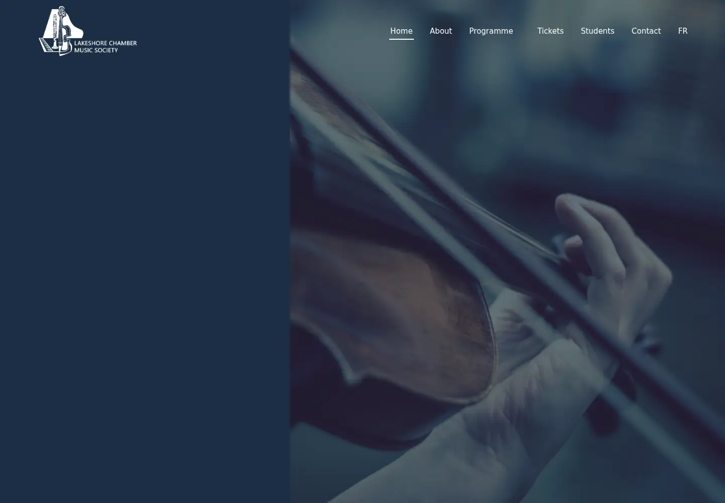 Screenshot of lakeshorechambermusic.org