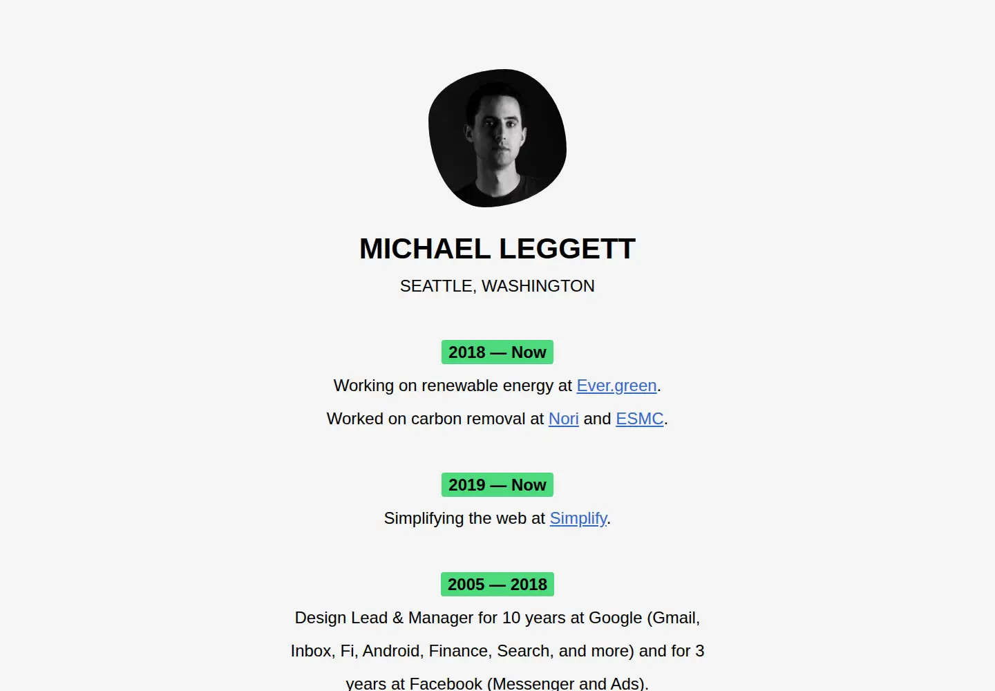 Captured homepage of leggett.org in the current scan