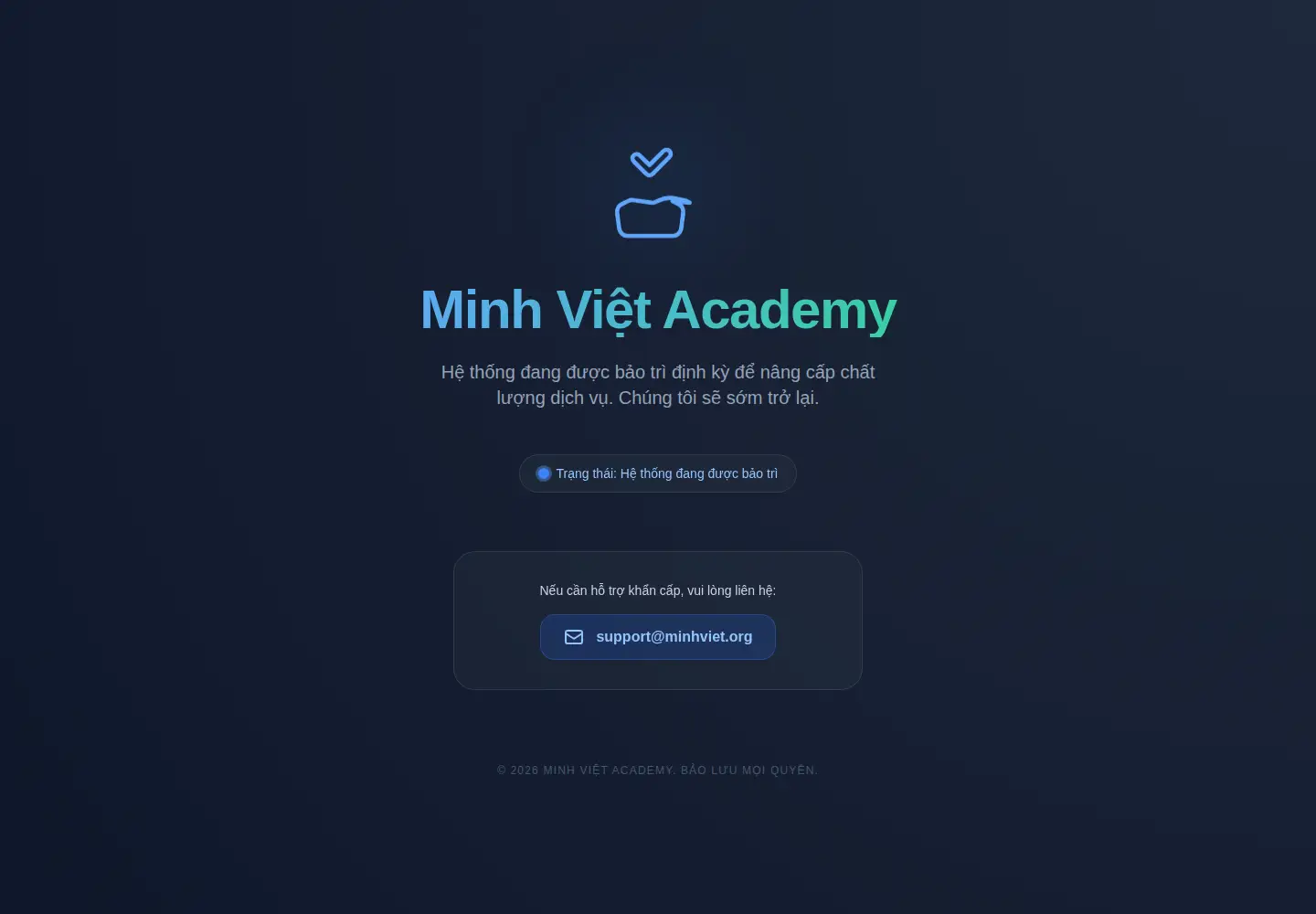 Screenshot of minhvietacademy.org