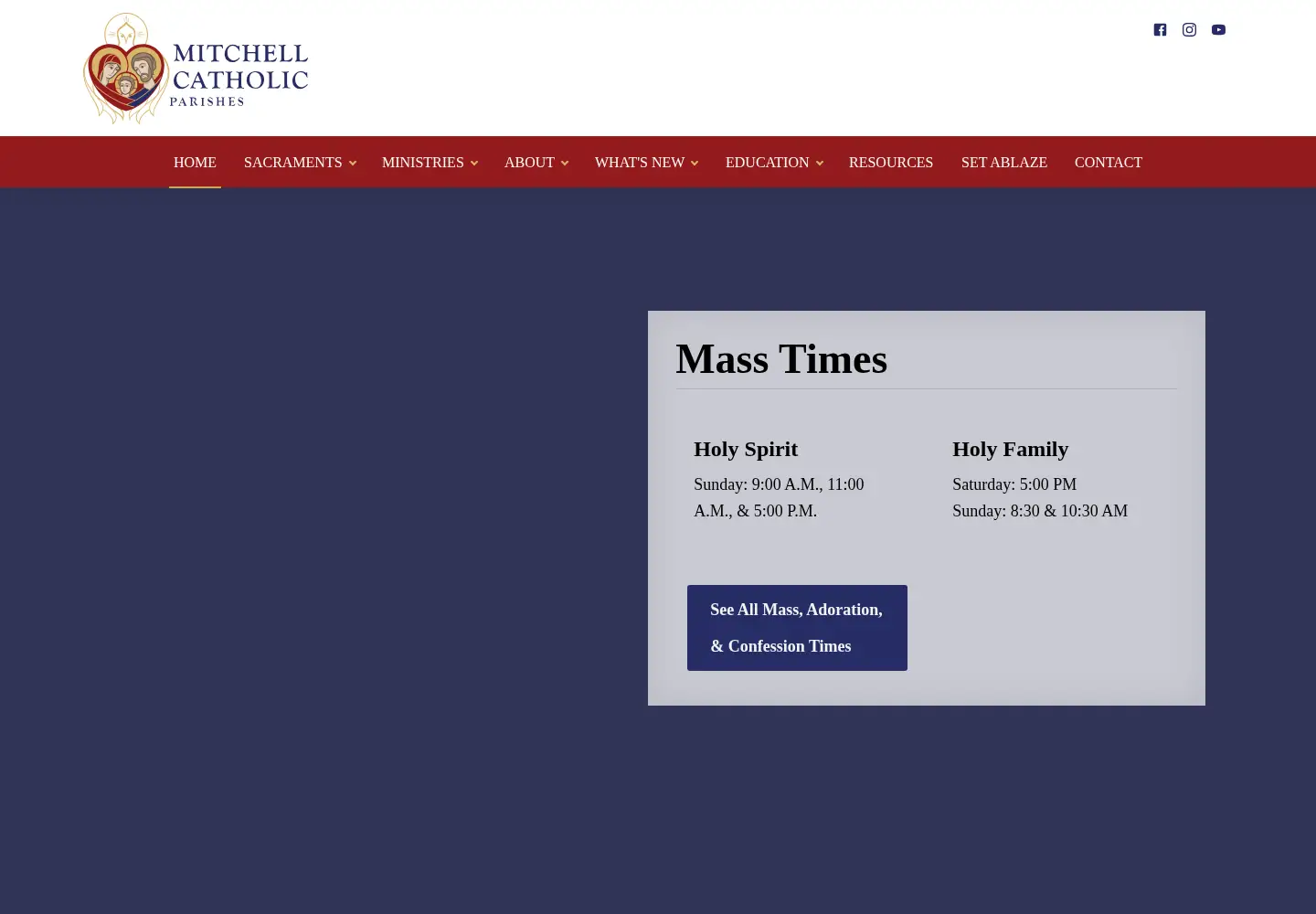 Screenshot of mitchellcatholic.org