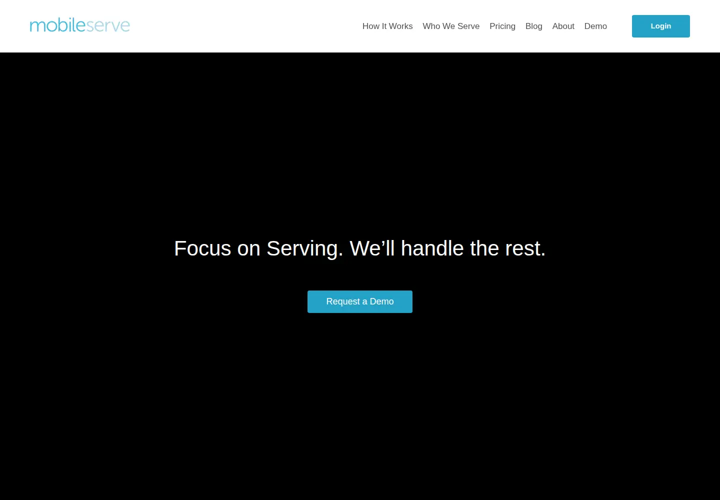 Captured homepage of mobileserve.org in the current scan