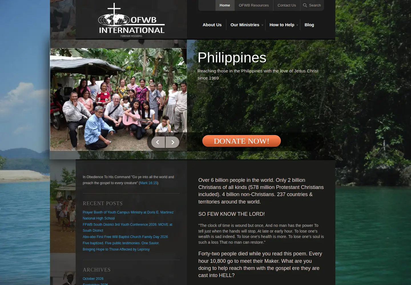 Captured homepage of ofwbi.org in the current scan