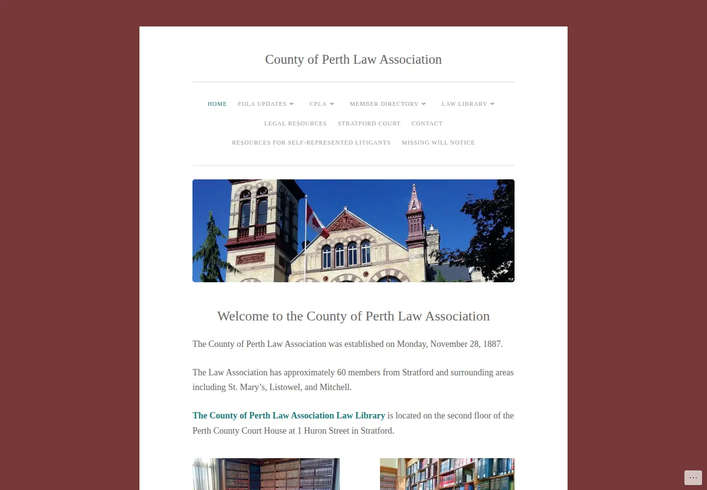 Captured homepage of perthlawassociation.org in the current scan