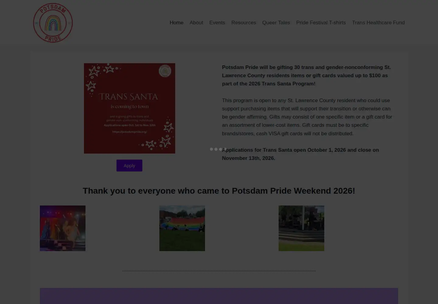 Screenshot of potsdampride.org