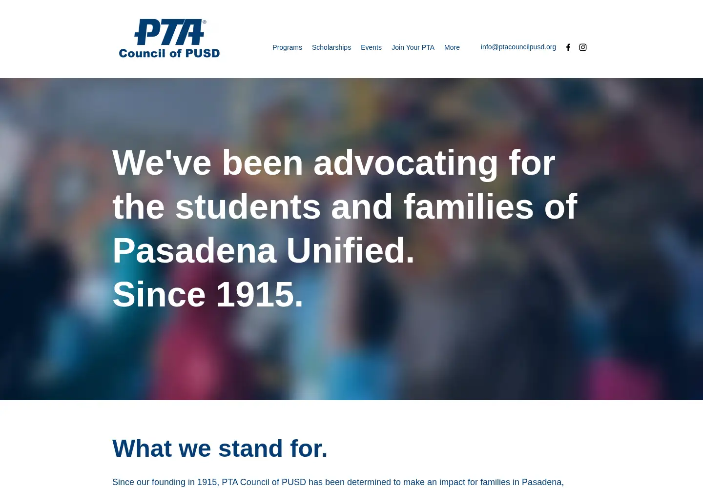 Captured homepage of ptacouncilpusd.org in the current scan