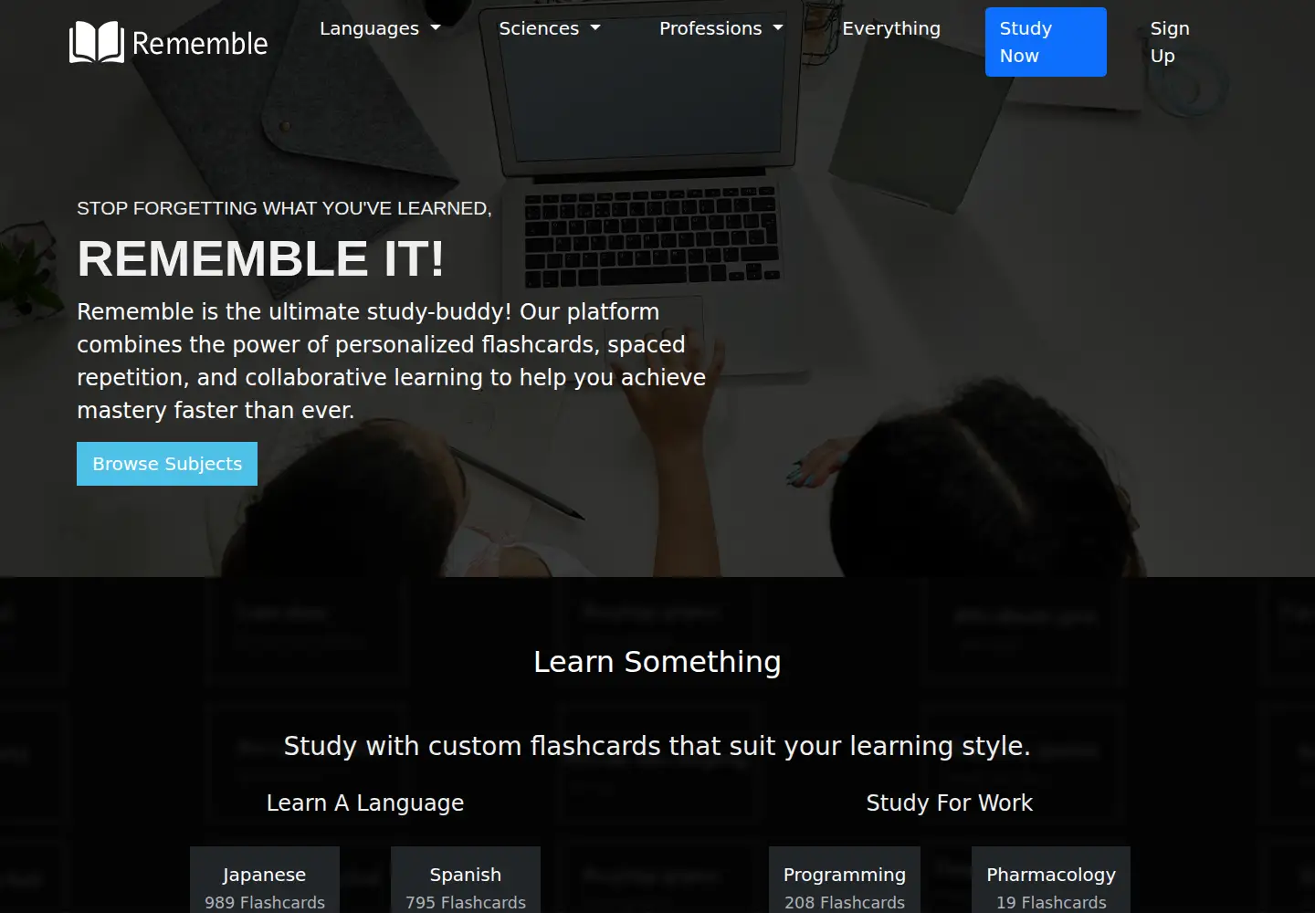 Screenshot of rememble.org