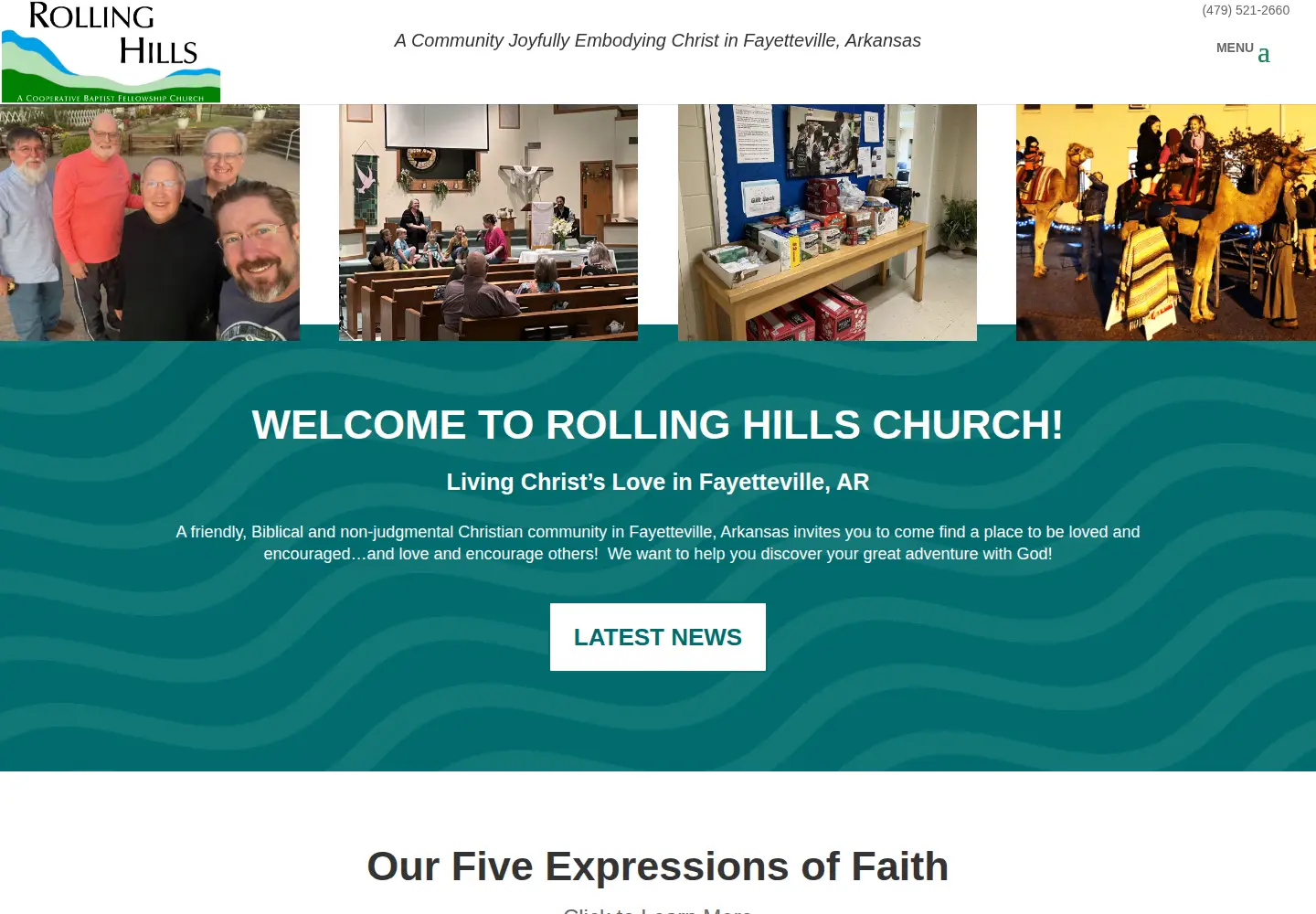 Captured homepage of rhbcdove.org in the current scan