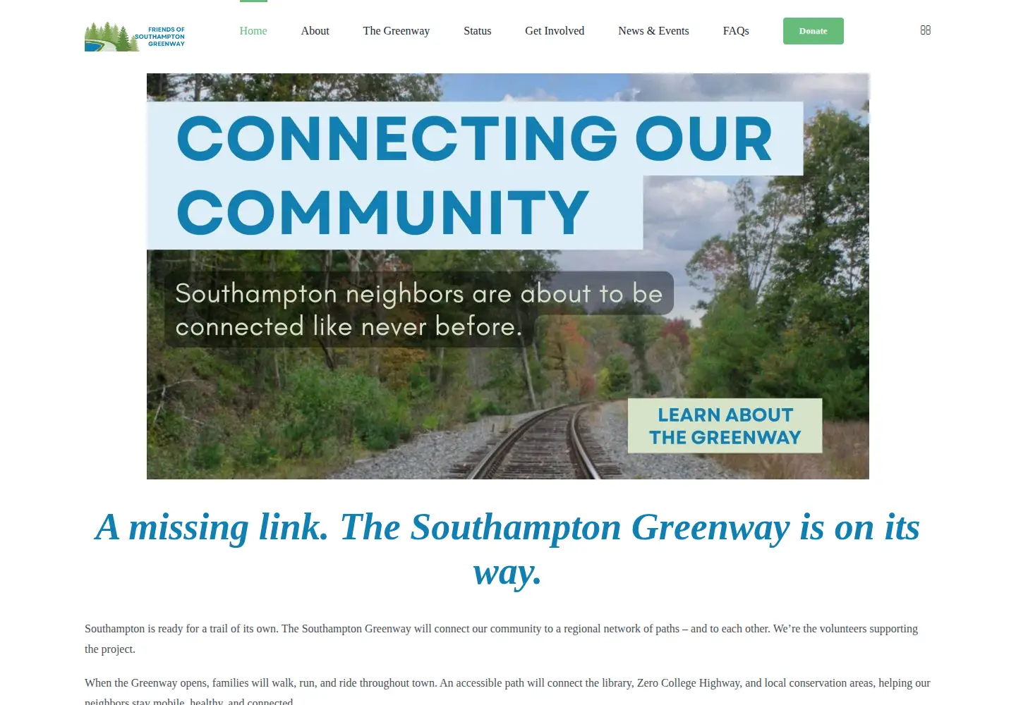 Screenshot of southamptongreenway.org