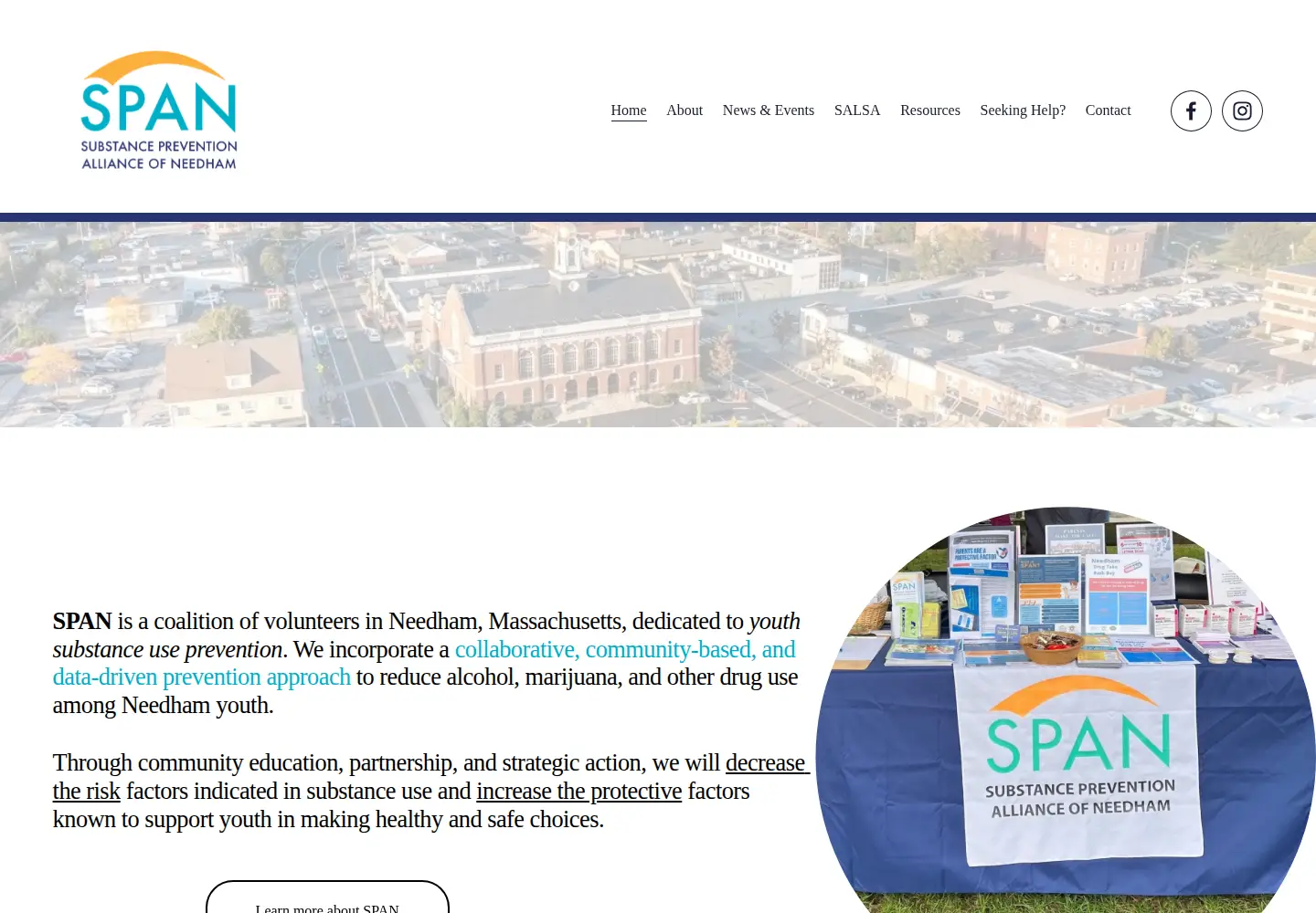Captured homepage of spanneedham.org in the current scan