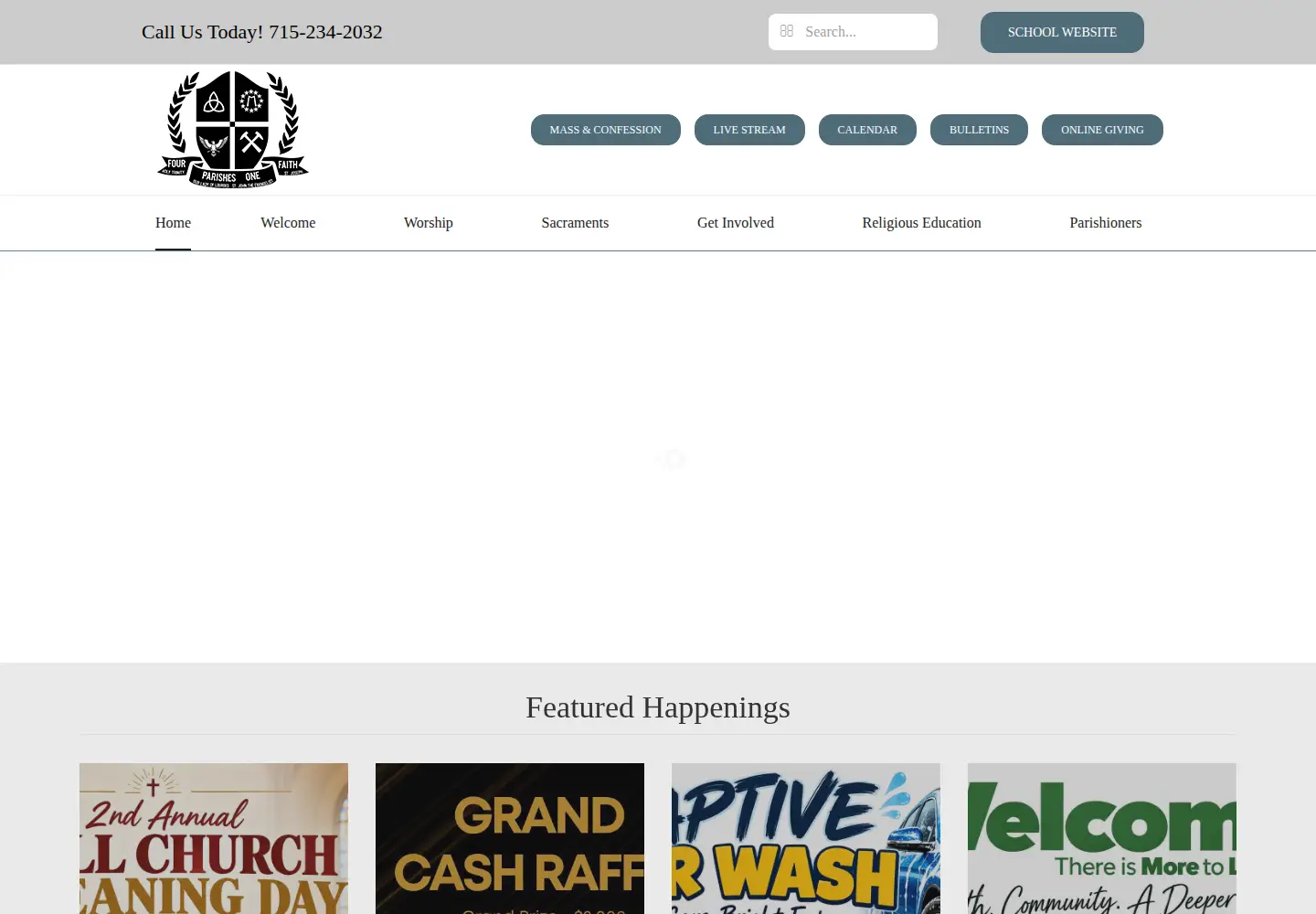 Captured homepage of stjosephricelake.org in the current scan