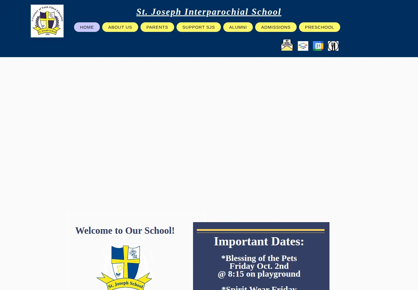 Captured homepage of stjosephschoolbg.org in the current scan