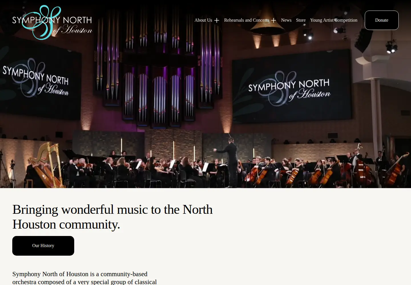Screenshot of symphonynorth.org