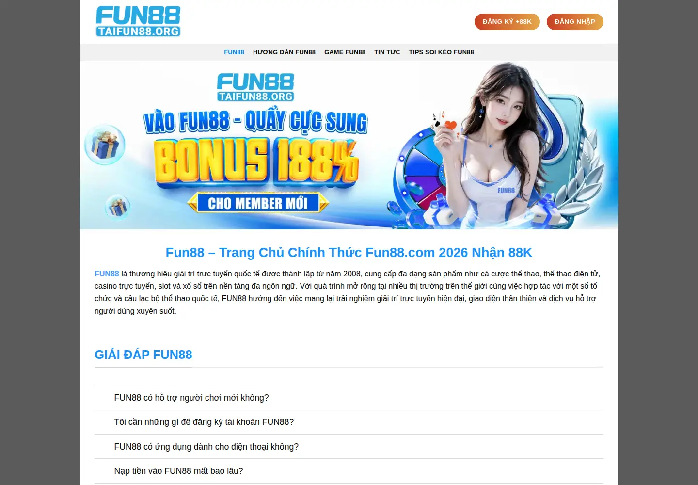 Screenshot of taifun88.org