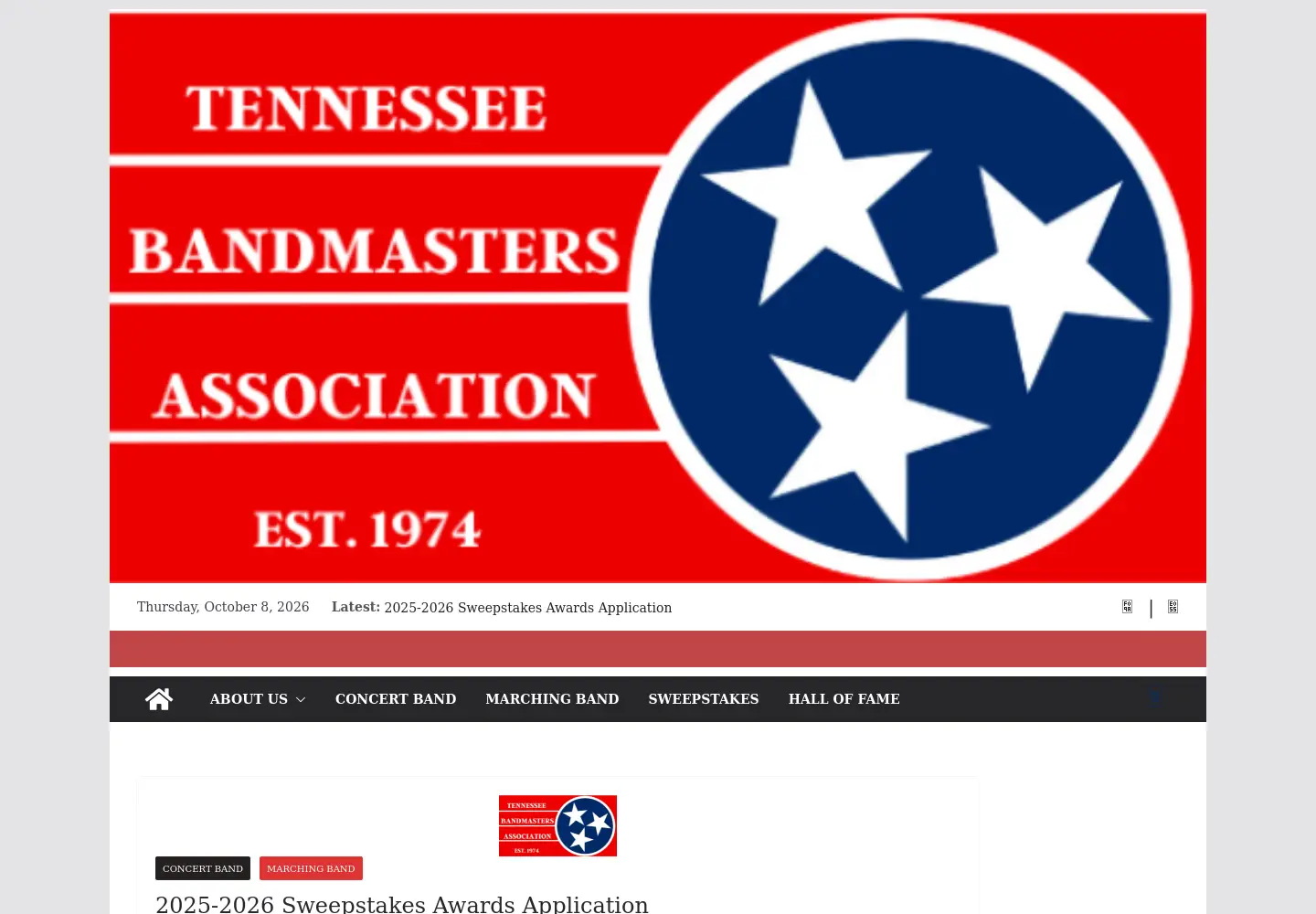 Screenshot of tennesseebandmasters.org