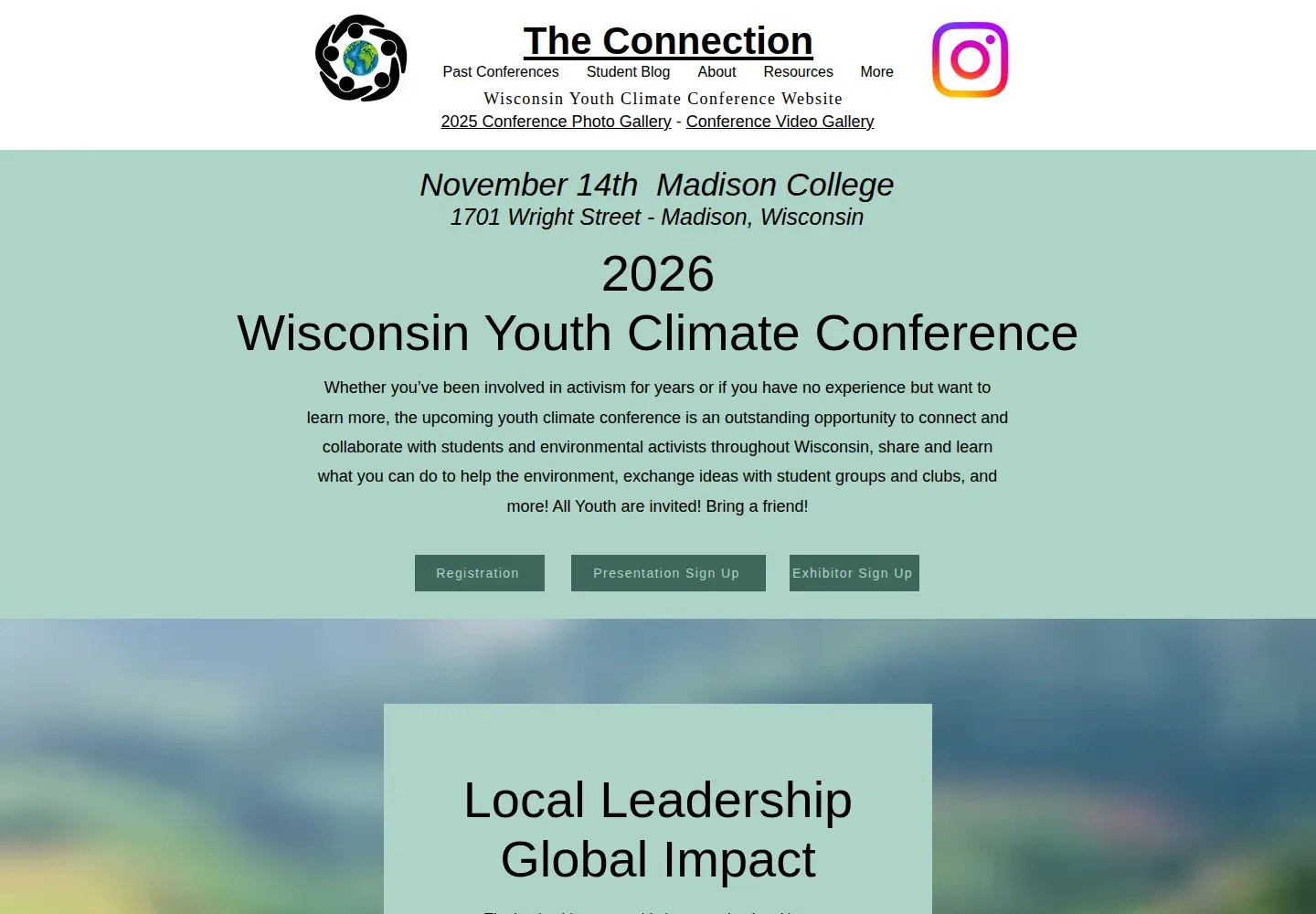 Captured homepage of theconnectiondane.org in the current scan