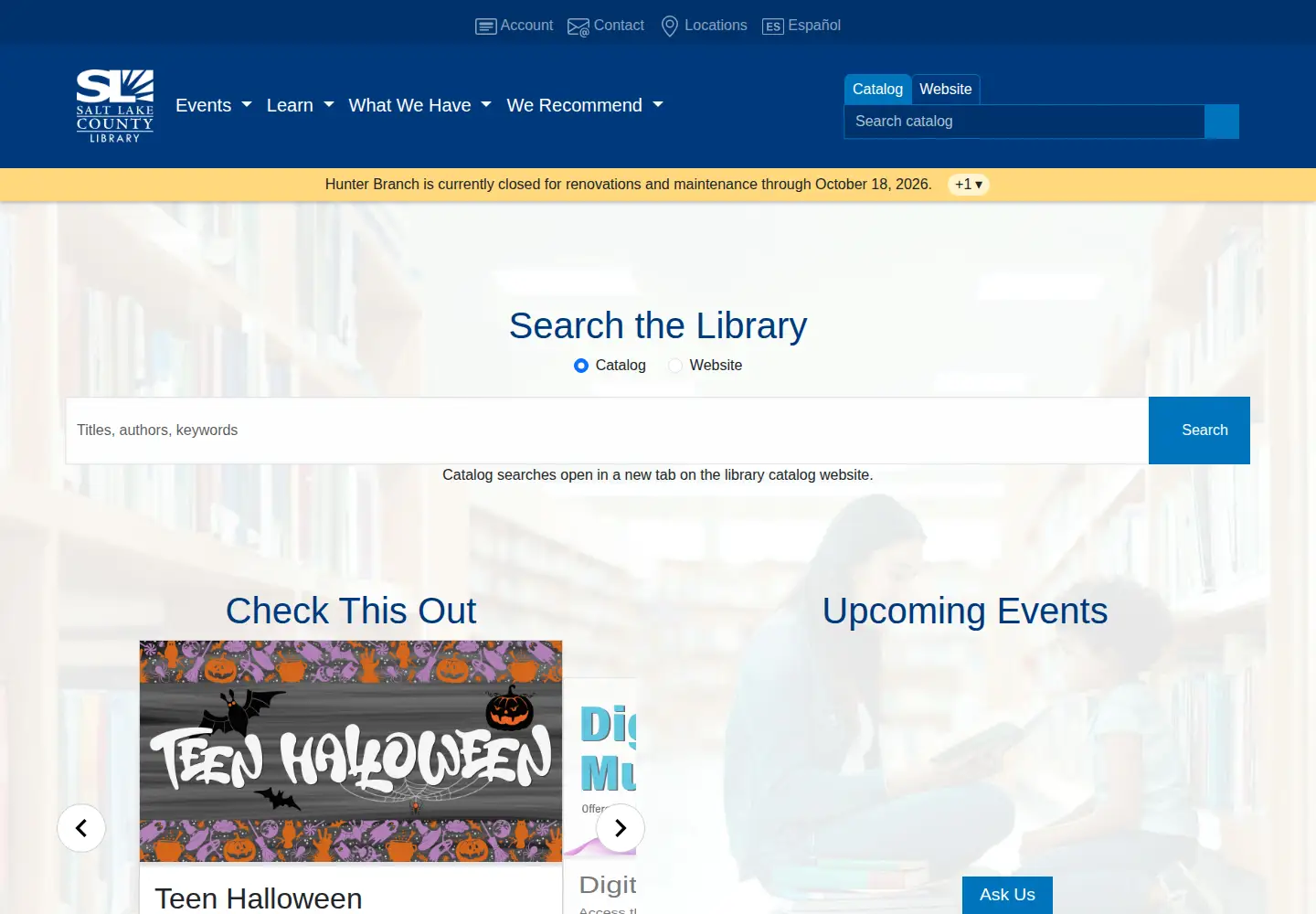 Screenshot of thecountylibrary.org